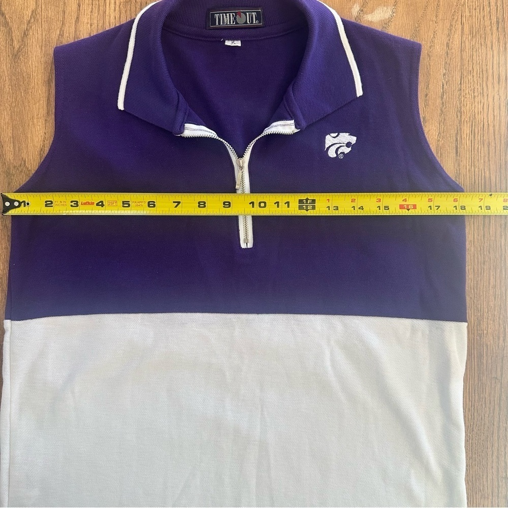 Women’s K State Quarter Zip 100% Cotton Sweater Vest Made in USA Size Small 6-8 - Picture 8 of 9